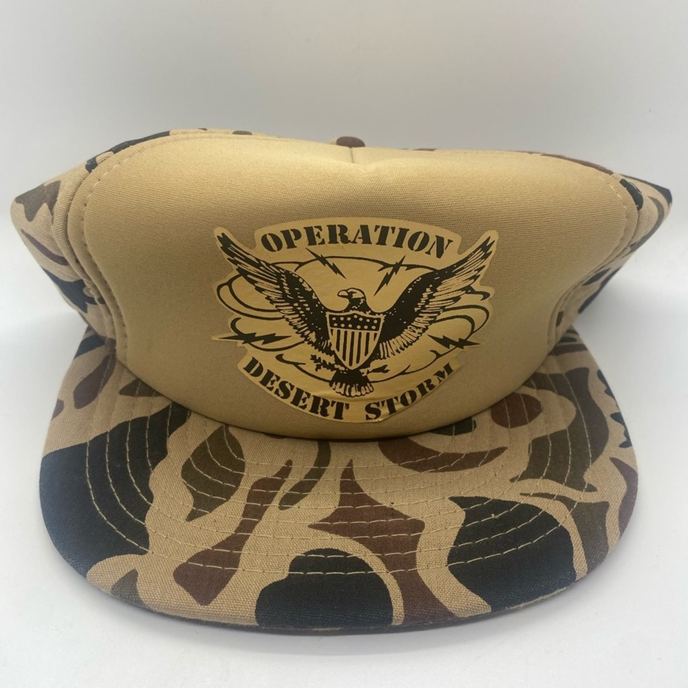 Desert Storm Seal 1991 Camoflage Snapback Hat Cap Military Veteran War USA Made